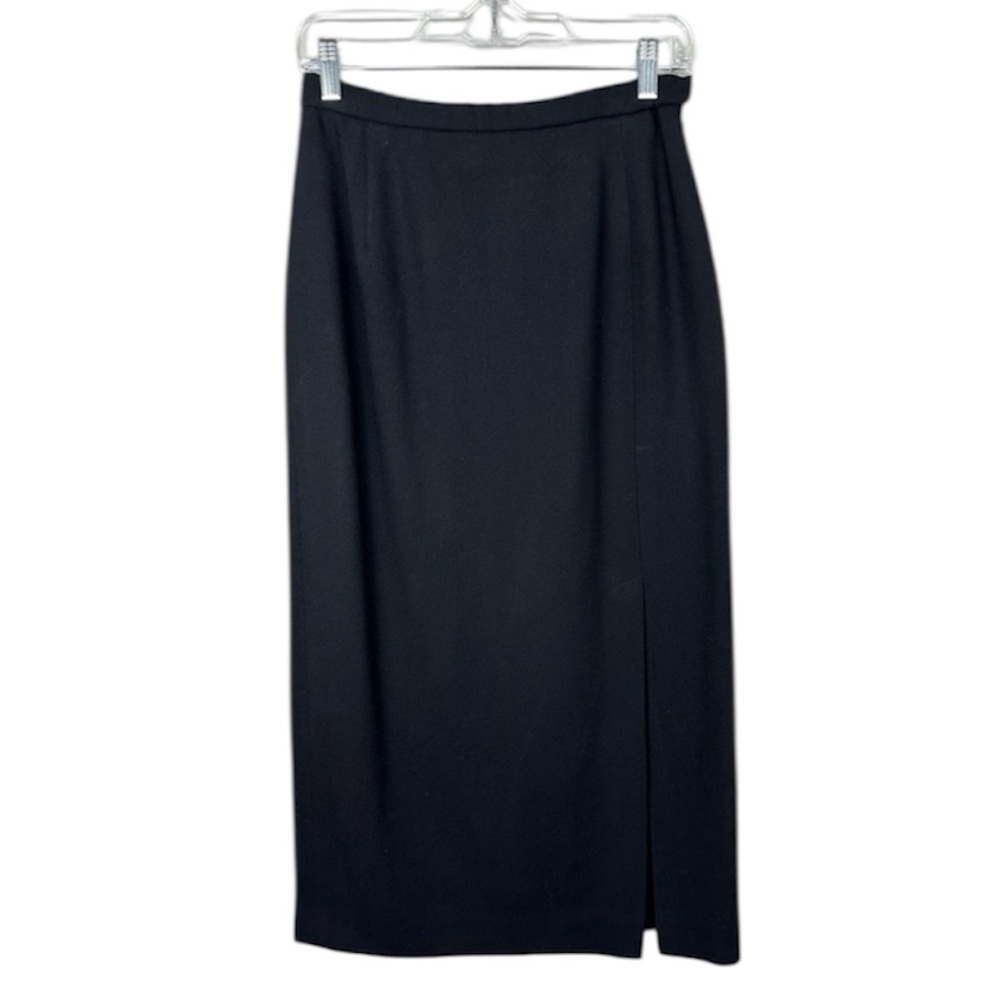 Pendleton Black Long Lined Midi 100% Virgin Wool Pencil Skirt 8